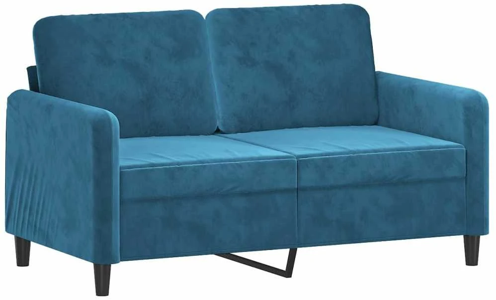 Dvivietė sofa, mėlynos spalvos, 120cm, aksomas