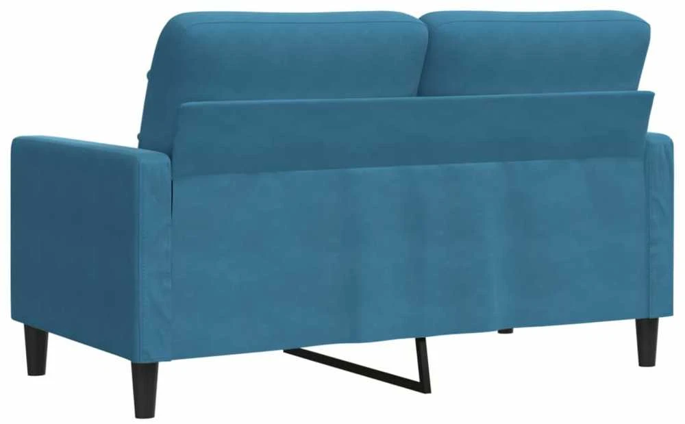 Dvivietė sofa, mėlynos spalvos, 120cm, aksomas