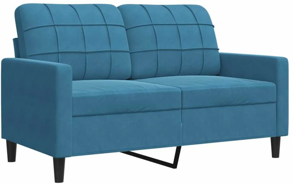 Dvivietė sofa, mėlynos spalvos, 120cm, aksomas