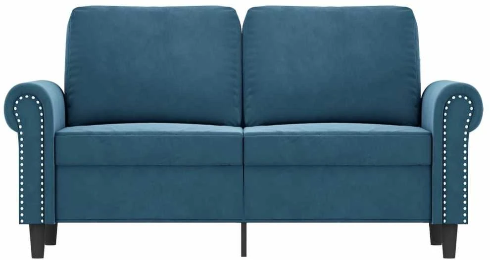 Dvivietė sofa, mėlynos spalvos, 120cm, aksomas