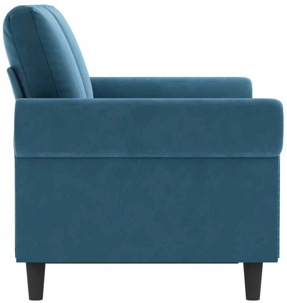 Dvivietė sofa, mėlynos spalvos, 120cm, aksomas