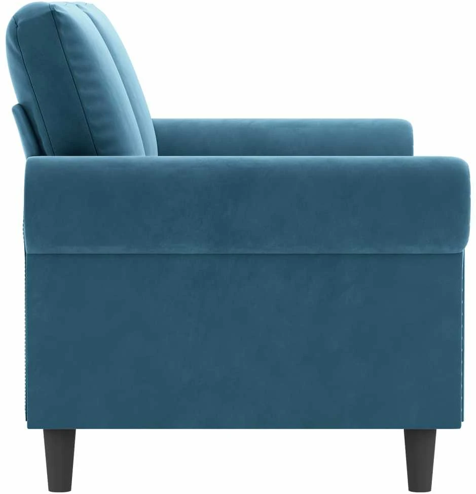 Dvivietė sofa, mėlynos spalvos, 140cm, aksomas