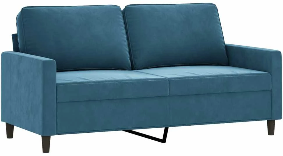 Dvivietė sofa, mėlynos spalvos, 140cm, aksomas