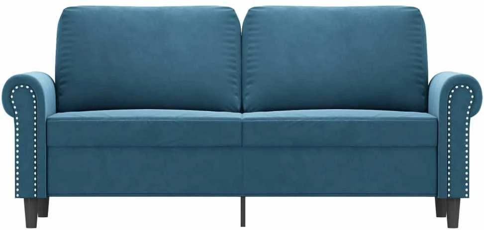 Dvivietė sofa, mėlynos spalvos, 140cm, aksomas