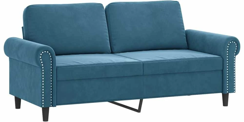 Dvivietė sofa, mėlynos spalvos, 140cm, aksomas