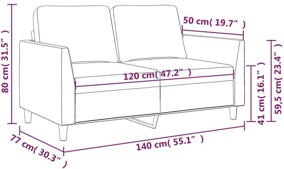 Dvivietė sofa, pilkos spalvos, 120cm, dirbtinė oda