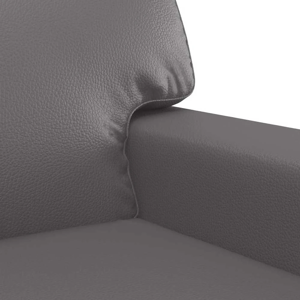 Dvivietė sofa, pilkos spalvos, 140cm, dirbtinė oda