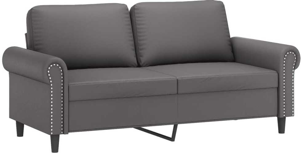 Dvivietė sofa, pilkos spalvos, 140cm, dirbtinė oda