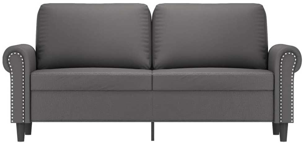 Dvivietė sofa, pilkos spalvos, 140cm, dirbtinė oda