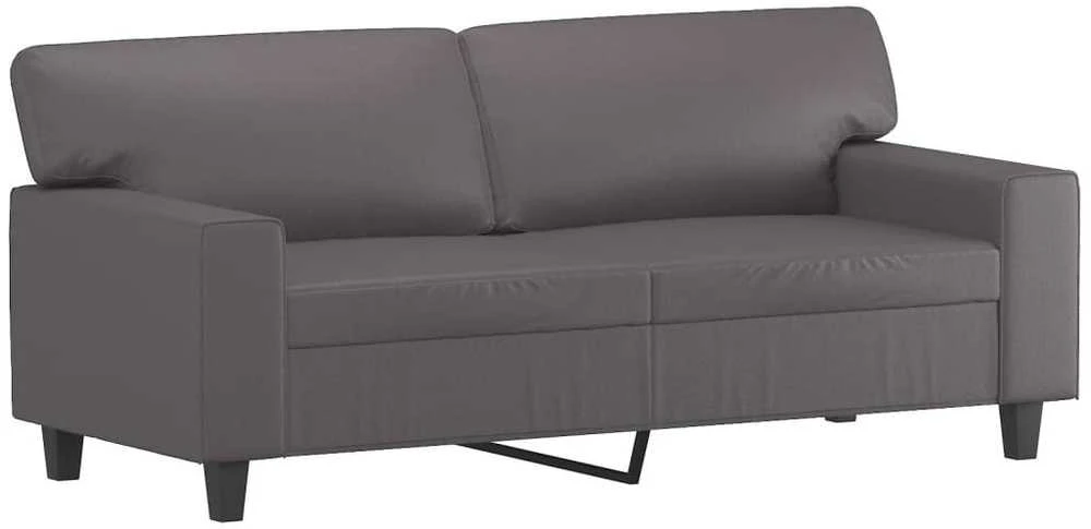 Dvivietė sofa, pilkos spalvos, 140cm, dirbtinė oda