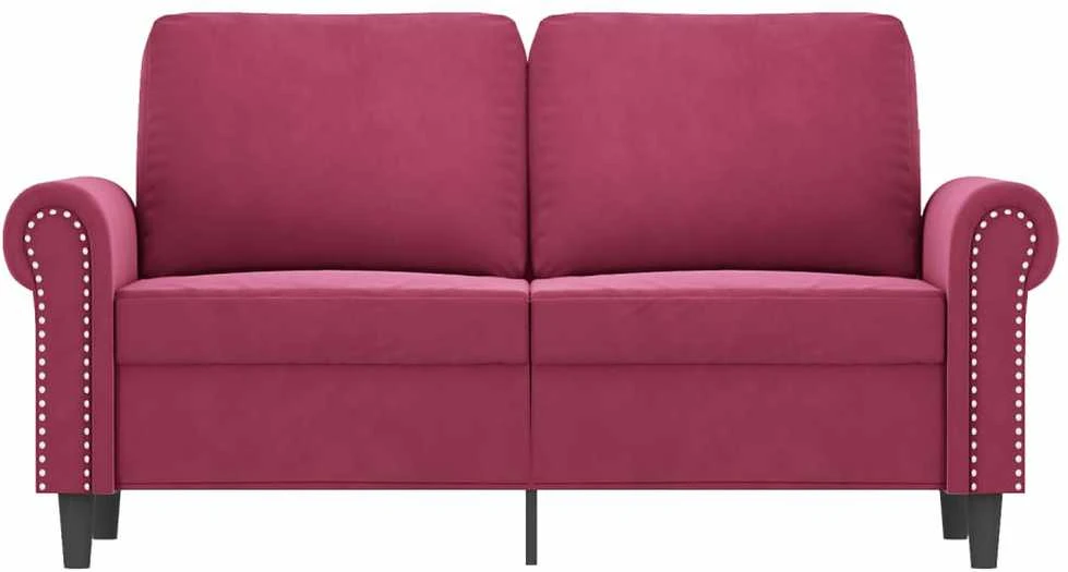 Dvivietė sofa, raudonojo vyno spalvos, 120cm, aksomas