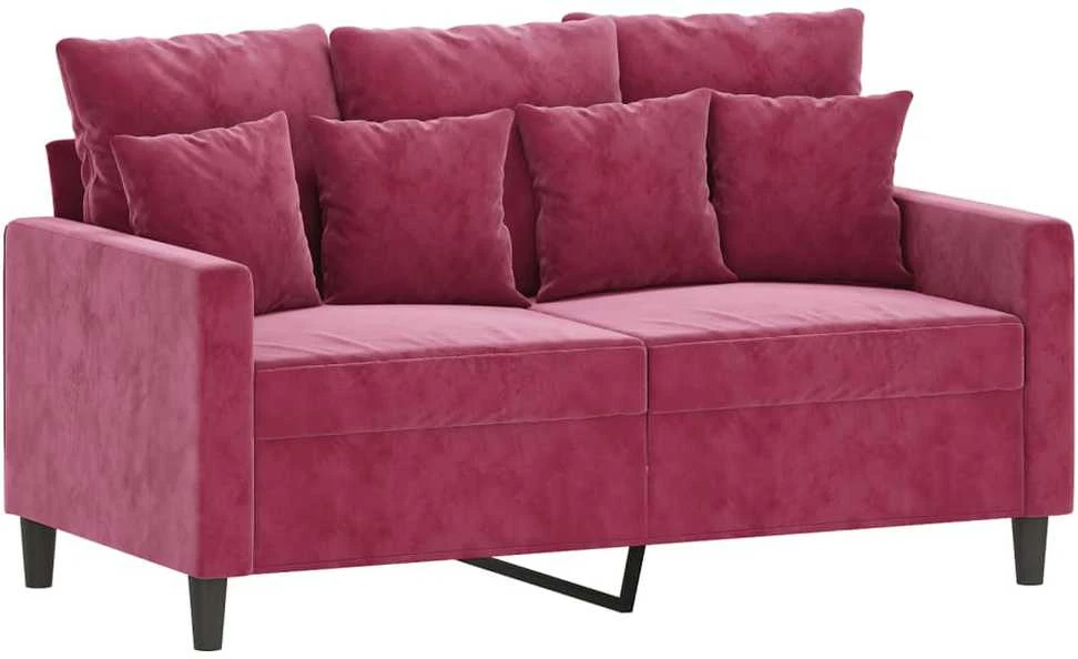 Dvivietė sofa, raudonojo vyno spalvos, 120cm, aksomas