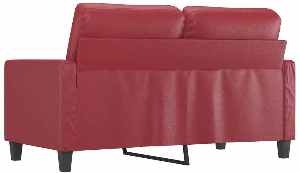 Dvivietė sofa, raudonojo vyno spalvos, 120cm, dirbtinė oda