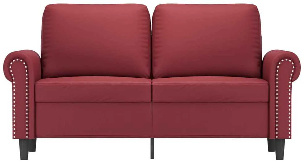 Dvivietė sofa, raudonojo vyno spalvos, 120cm, dirbtinė oda