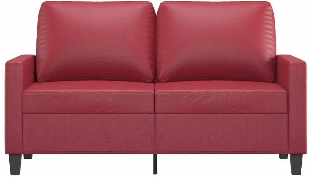 Dvivietė sofa, raudonojo vyno spalvos, 120cm, dirbtinė oda
