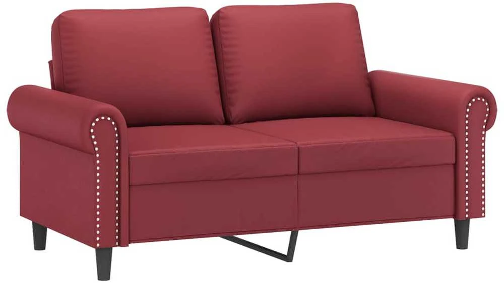 Dvivietė sofa, raudonojo vyno spalvos, 120cm, dirbtinė oda