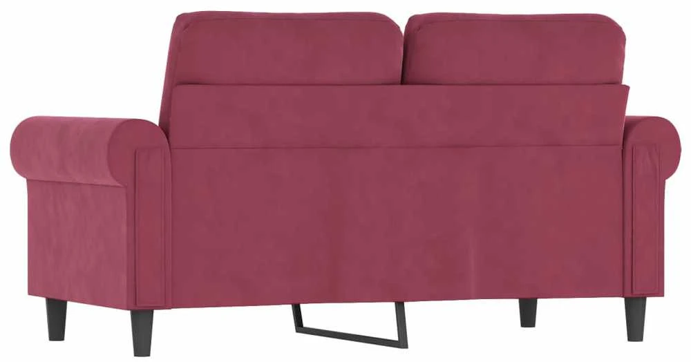Dvivietė sofa, raudonojo vyno spalvos, 120cm, aksomas