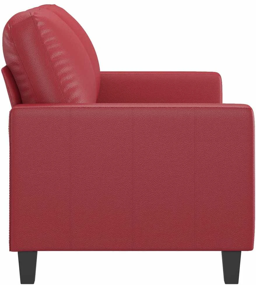 Dvivietė sofa, raudonojo vyno spalvos, 120cm, dirbtinė oda