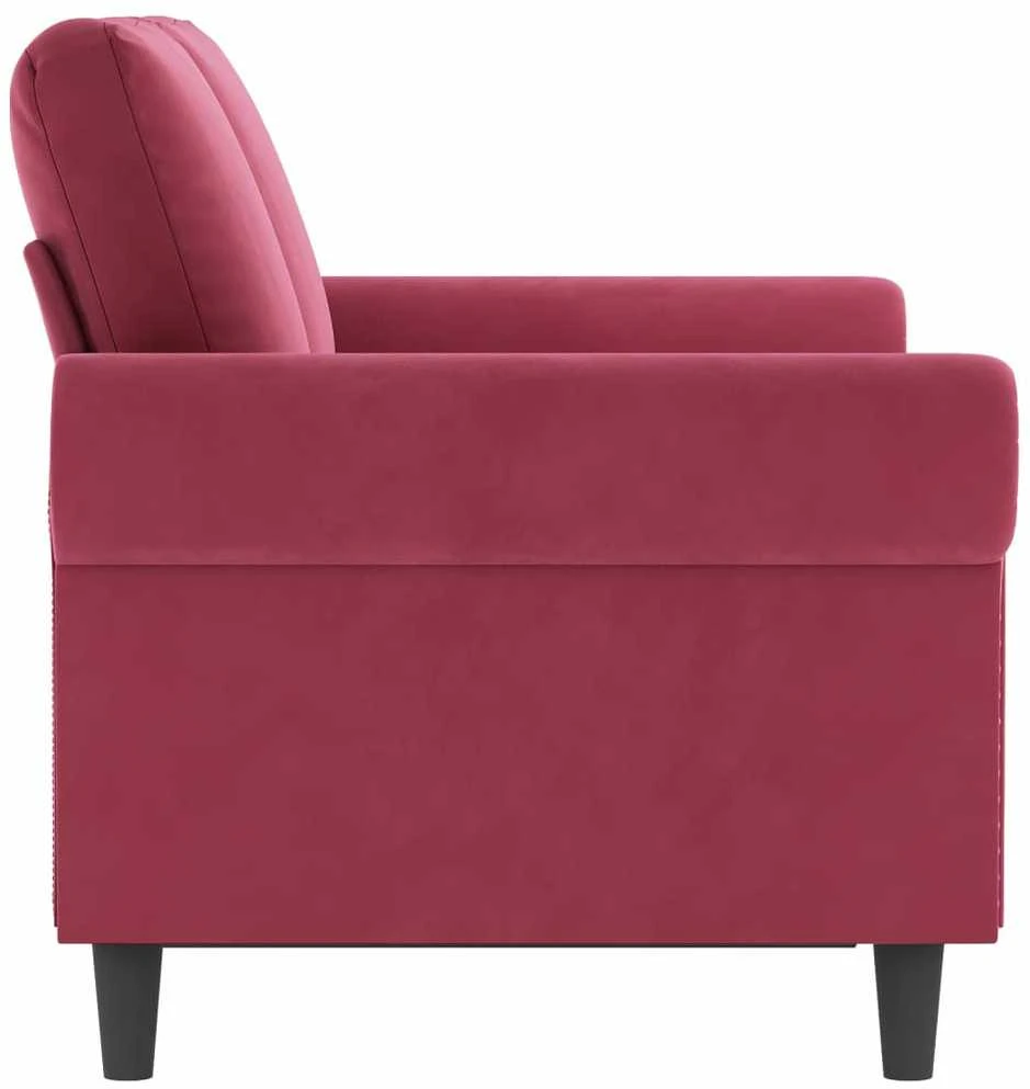 Dvivietė sofa, raudonojo vyno spalvos, 120cm, aksomas