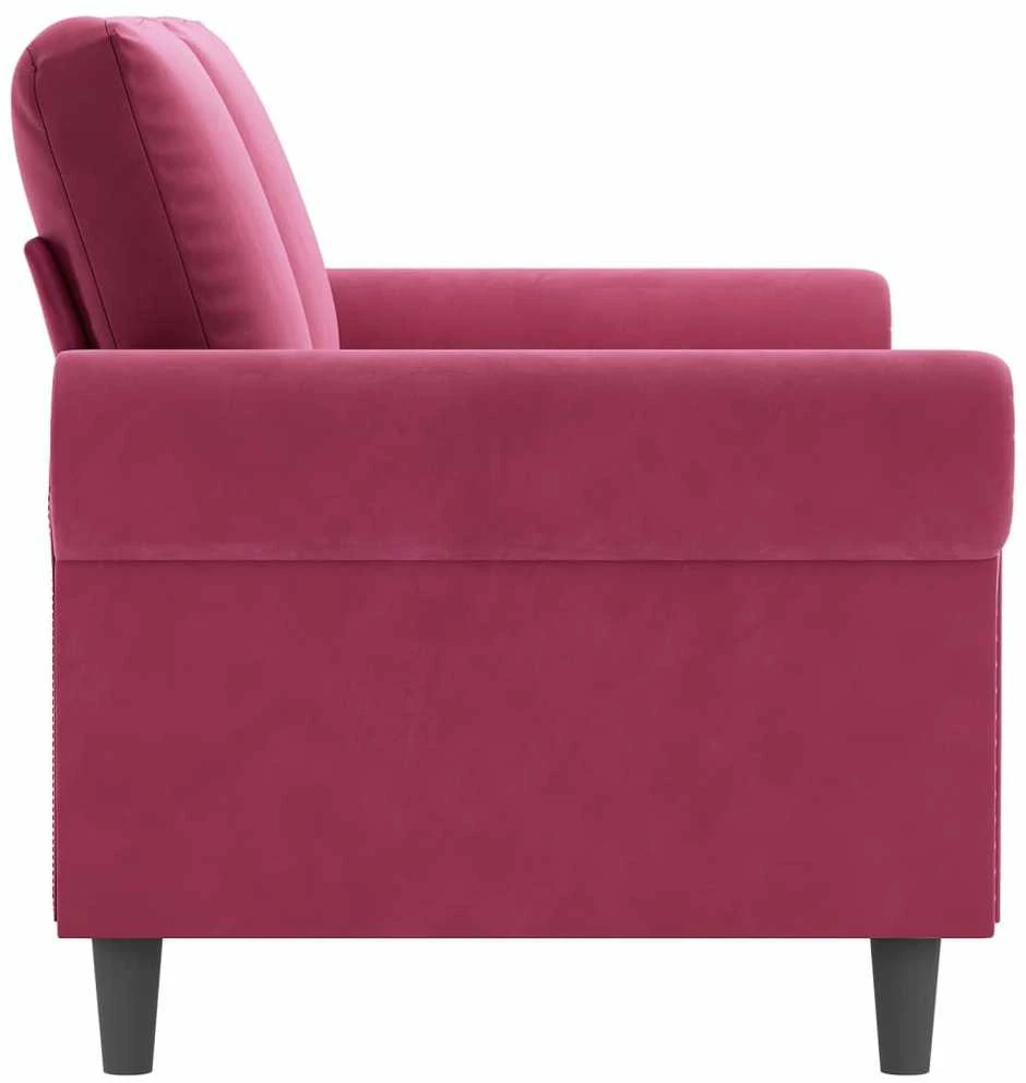 Dvivietė sofa, raudonojo vyno spalvos, 140cm, aksomas