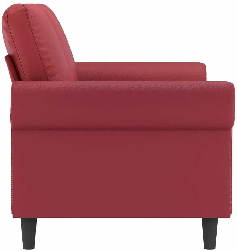 Dvivietė sofa, raudonojo vyno spalvos, 140cm, dirbtinė oda