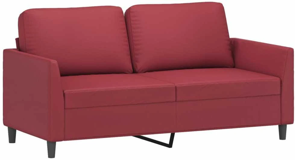 Dvivietė sofa, raudonojo vyno spalvos, 140cm, dirbtinė oda