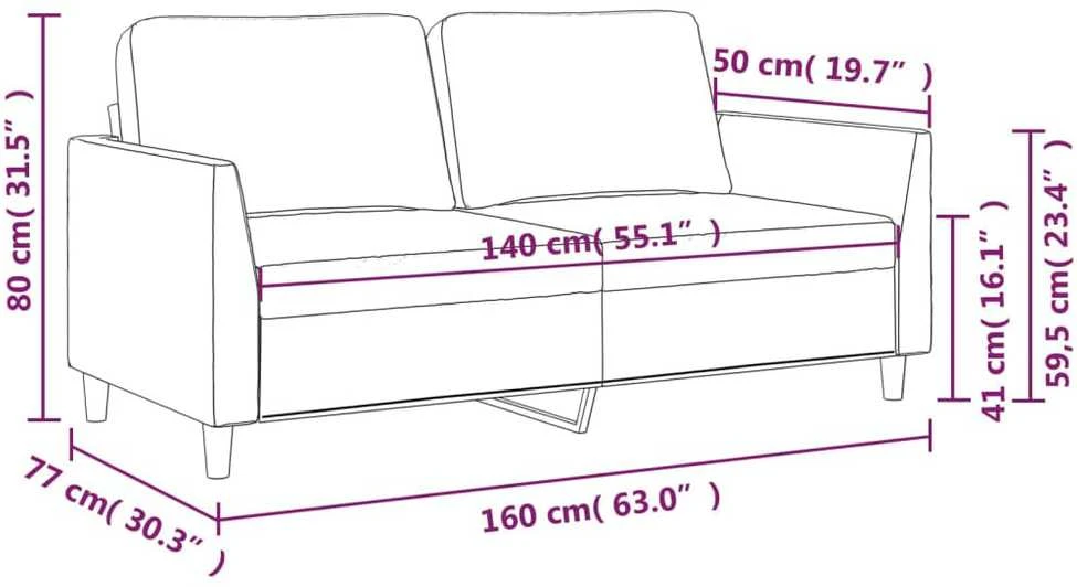 Dvivietė sofa, raudonojo vyno spalvos, 140cm, dirbtinė oda