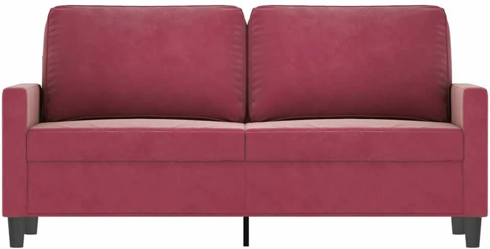 Dvivietė sofa, raudonojo vyno spalvos, 140cm, aksomas
