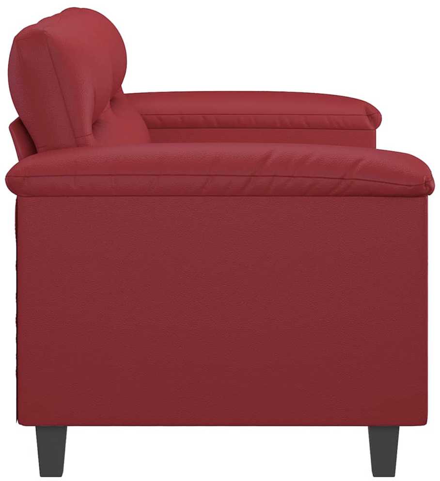 Dvivietė sofa, raudonojo vyno spalvos, 140cm, dirbtinė oda