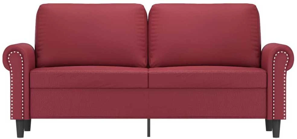 Dvivietė sofa, raudonojo vyno spalvos, 140cm, dirbtinė oda