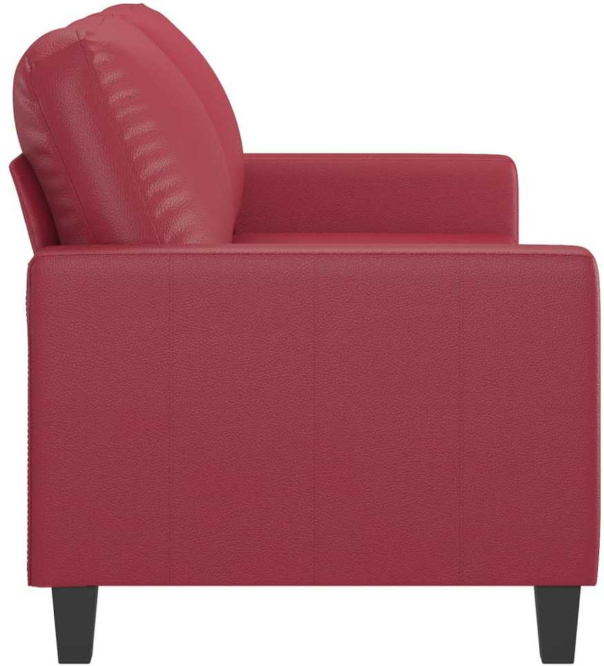 Dvivietė sofa, raudonojo vyno spalvos, 140cm, dirbtinė oda