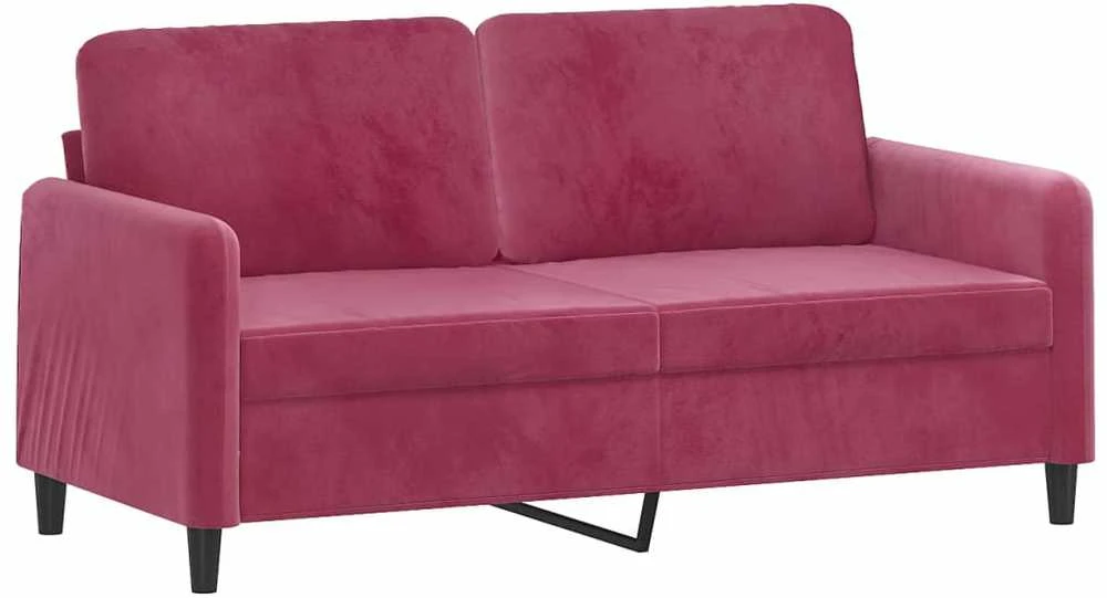 Dvivietė sofa, raudonojo vyno spalvos, 140cm, aksomas