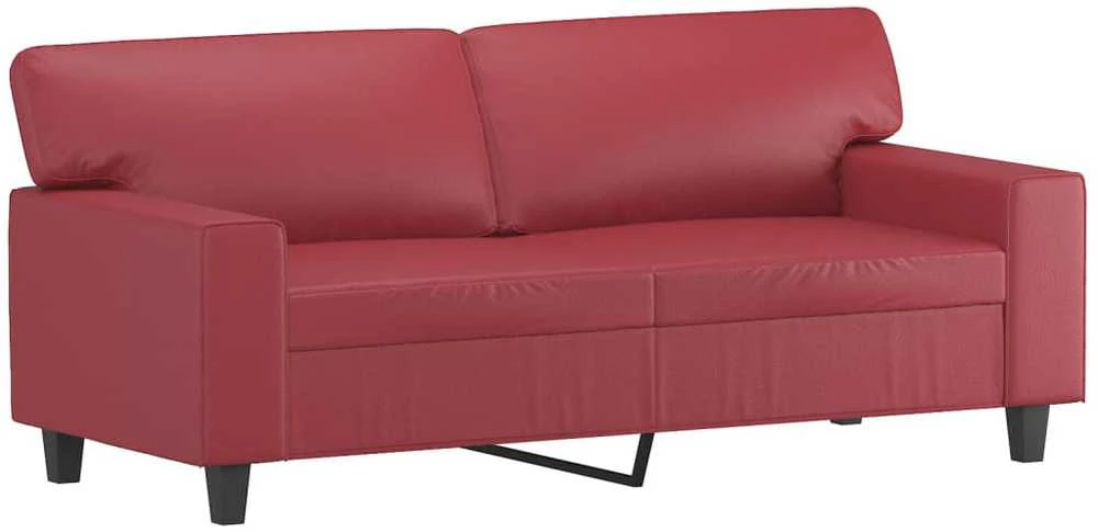 Dvivietė sofa, raudonojo vyno spalvos, 140cm, dirbtinė oda