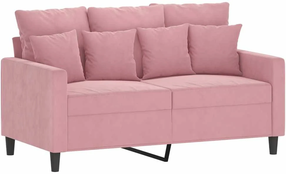 Dvivietė sofa, rožinės spalvos, 120cm, aksomas