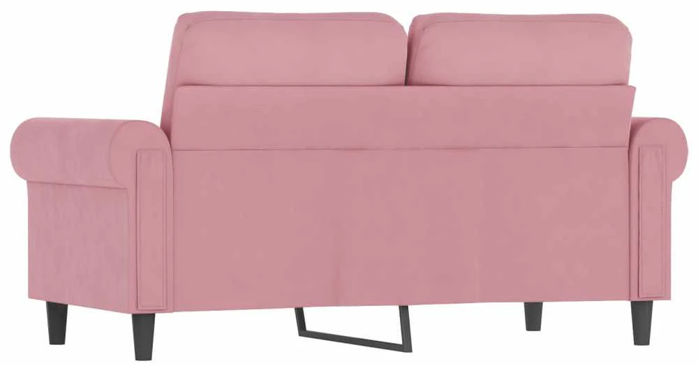 Dvivietė sofa, rožinės spalvos, 120cm, aksomas