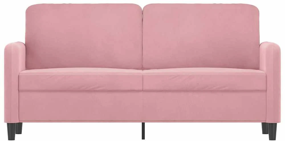 Dvivietė sofa, rožinės spalvos, 140cm, aksomas
