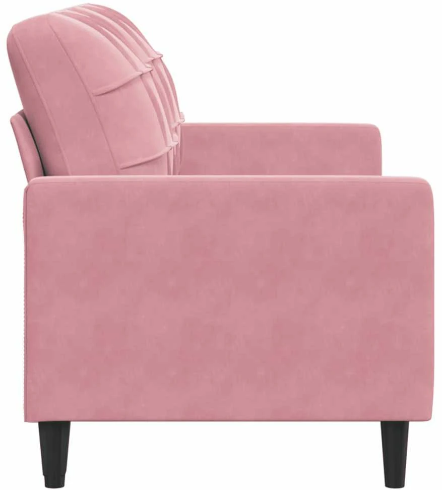 Dvivietė sofa, rožinės spalvos, 140cm, aksomas