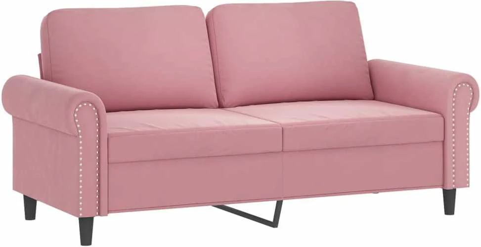 Dvivietė sofa, rožinės spalvos, 140cm, aksomas