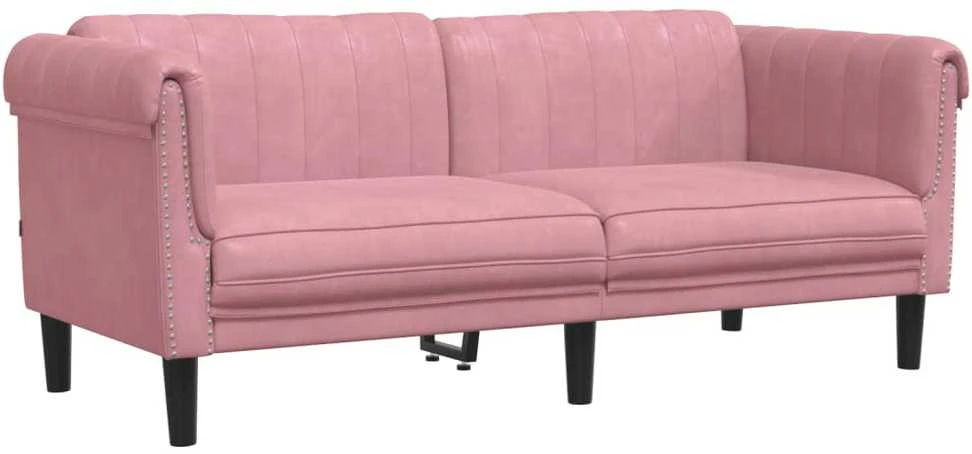 Dvivietė sofa, rožinės spalvos, aksomas