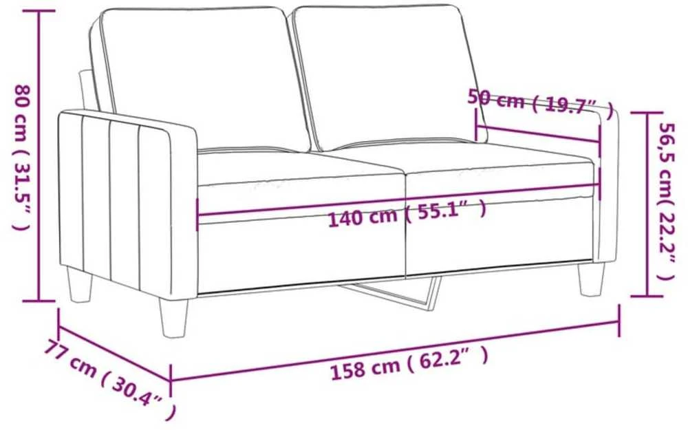 Dvivietė sofa, rudos spalvos, 140cm, audinys