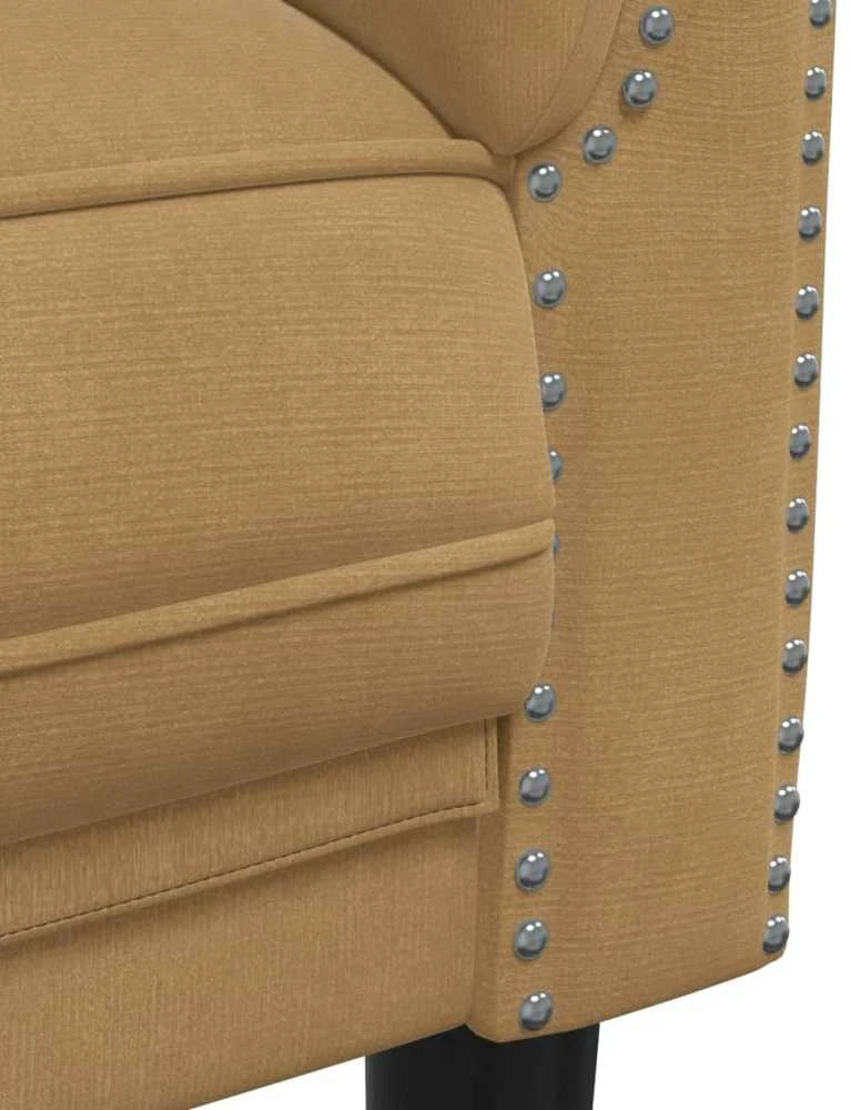 Dvivietė sofa, rudos spalvos, dirbtinė versta oda