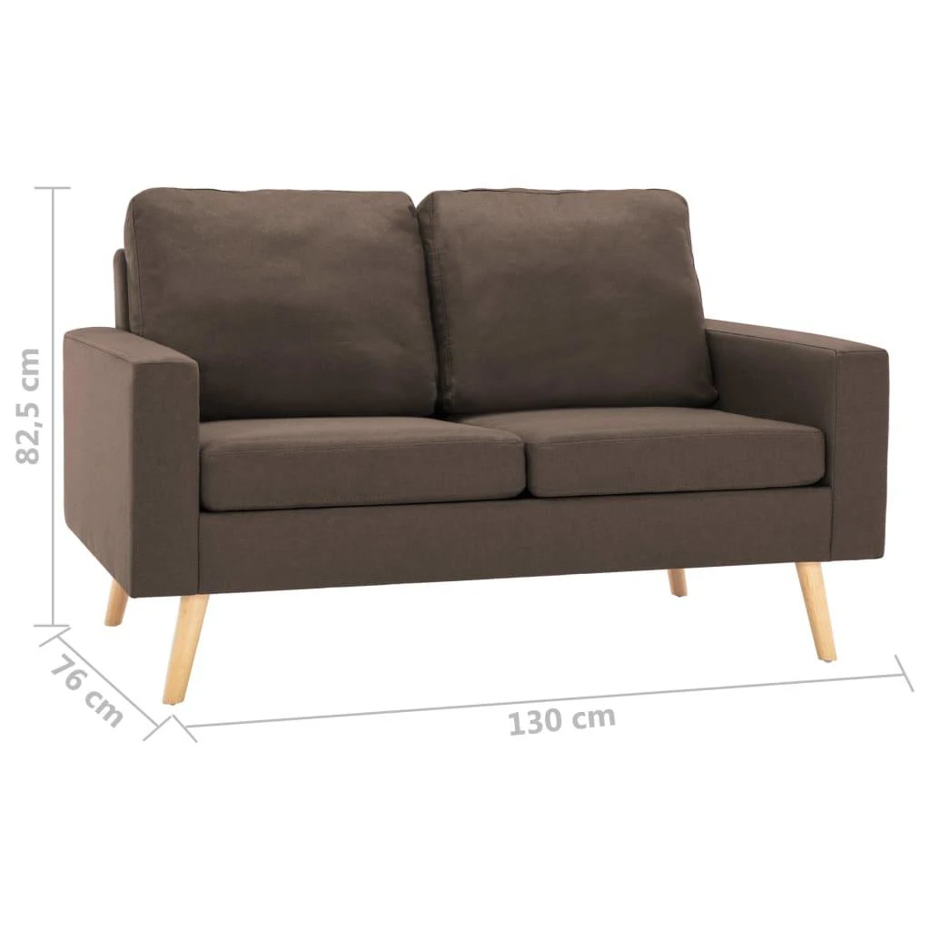 Dvivietė sofa, rudos spalvos, audinys