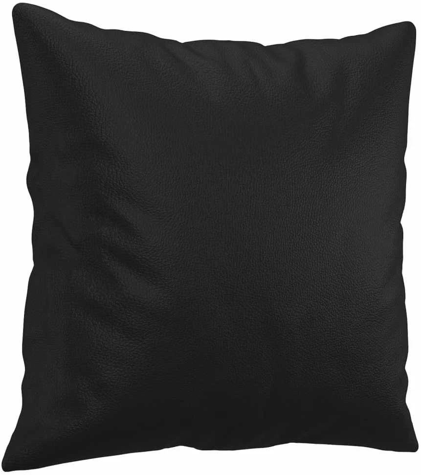 Dvivietė sofa su pagalvėlėmis, juoda, 140cm, dirbtinė oda