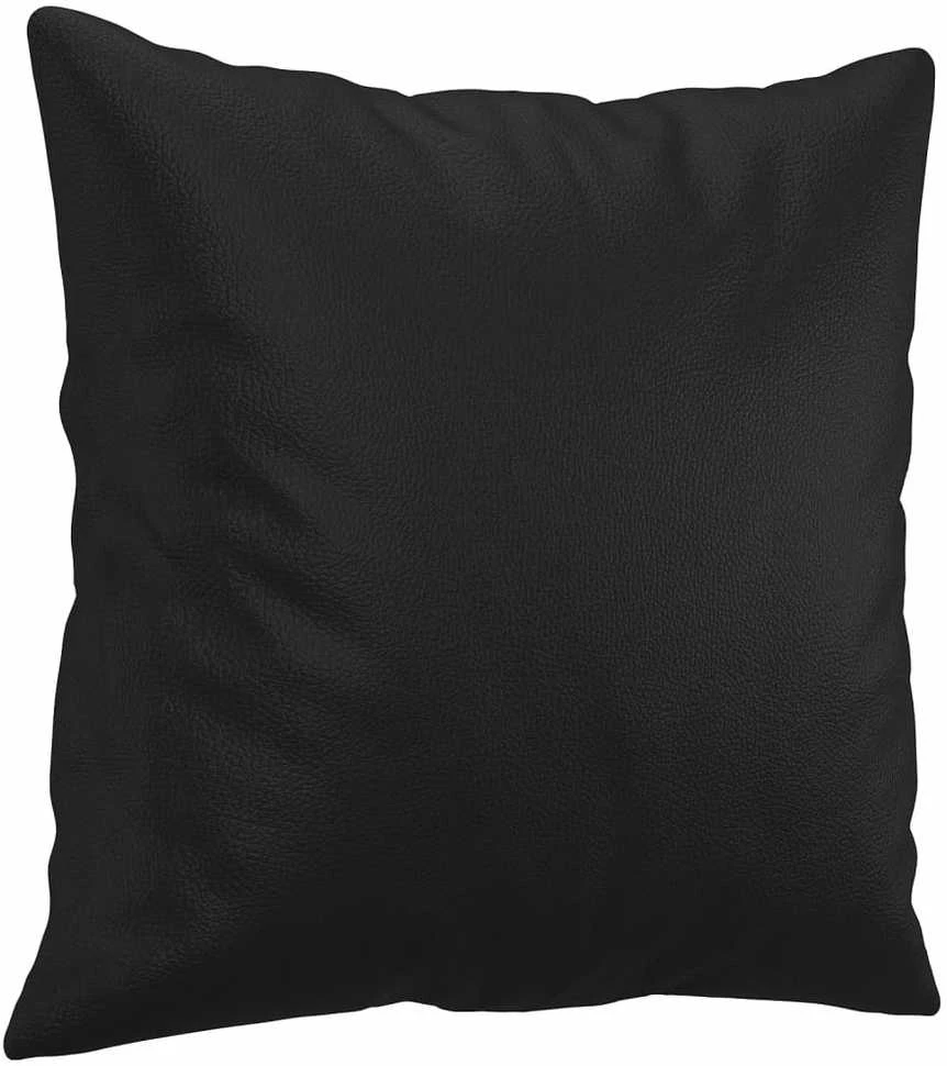 Dvivietė sofa su pagalvėlėmis, juoda, 140cm, dirbtinė oda
