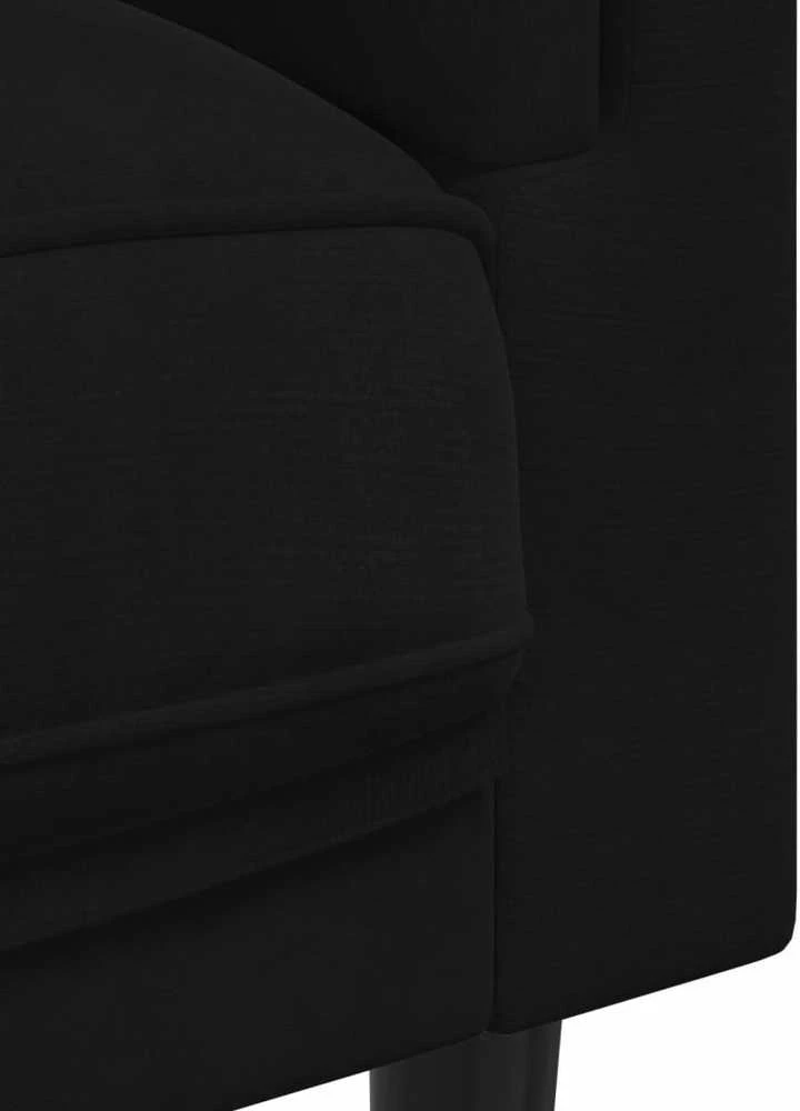 Dvivietė sofa su pagalvėlėmis, juodos spalvos, aksomas