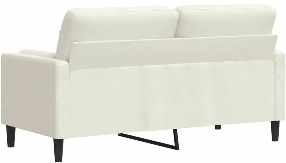 Dvivietė sofa su pagalvėlėmis, kreminės spalvos, 140cm, aksomas