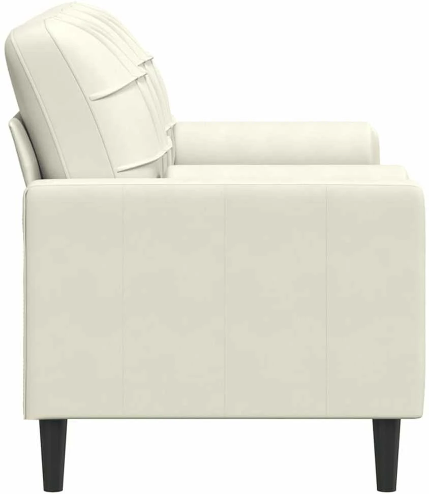Dvivietė sofa su pagalvėlėmis, kreminės spalvos, 140cm, aksomas