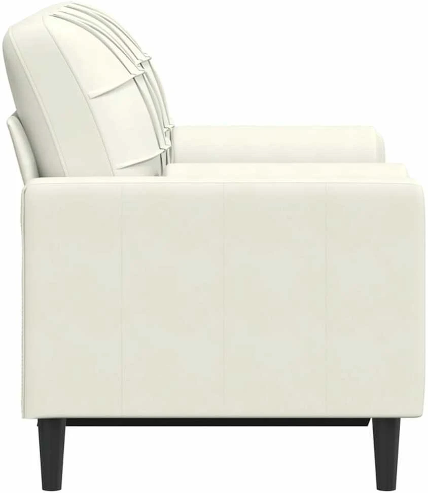 Dvivietė sofa su pagalvėlėmis, kreminės spalvos, 120cm, aksomas
