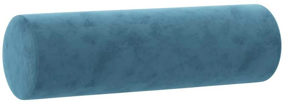Dvivietė sofa su pagalvėlėmis, mėlynos spalvos, 120cm, aksomas