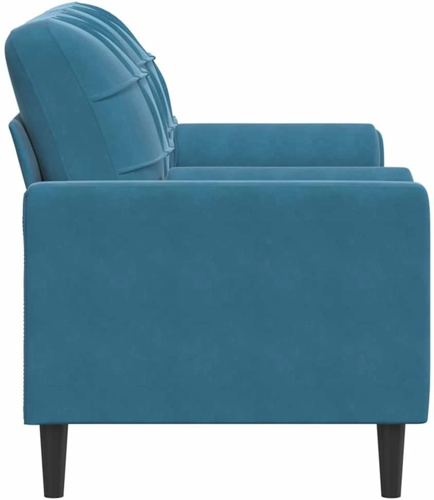 Dvivietė sofa su pagalvėlėmis, mėlynos spalvos, 140cm, aksomas